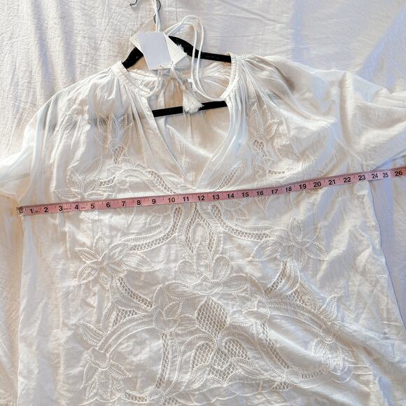 H&M Boho White Tunic Blouse Top NEW 8 - Picture 5 of 8